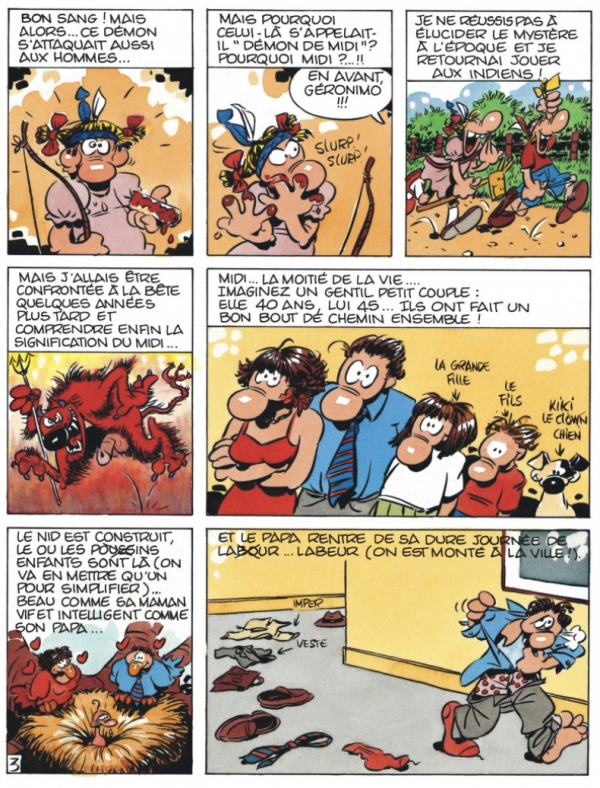 extrait de la BD Le démon de midi © Dragaud, 1996, Florence Cestac