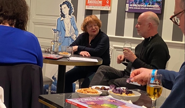 Photo de l'interview de Florence Cestac, Angoulême, 2025