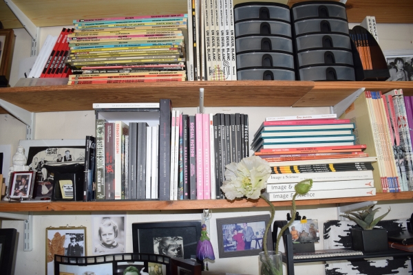 Bibliothèque présente dans l'atelier de Chantal Montellier