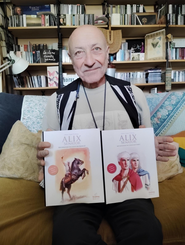 Échange avec Cédric des éditions CedMag Numa Sadoul avec les 2 livres Cagnes sur Mer Avril 2025