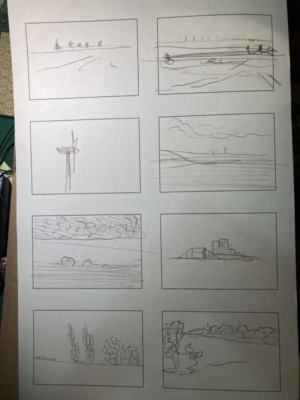 Croquis automatiques réalisés en train : paysages saisis à main levée