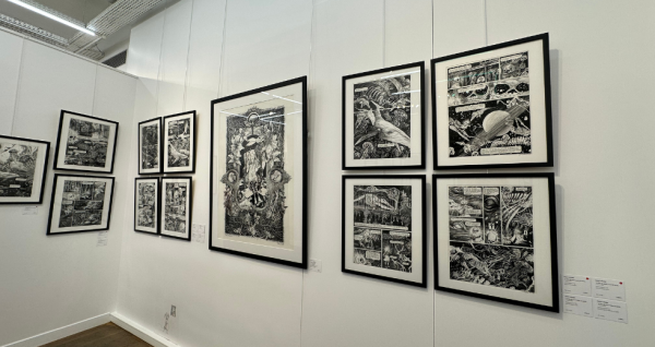 Exposition Daria Schmitt à la galerie Maghen Du 22 août au 20 septembre, la Galerie Daniel Maghen exposera les œuvres de deux talentueux artistes de BD, Josep HOMS pour la série SHI, et Daria SCHMITT pour son nouvel album La Tête de mort venue de Suè