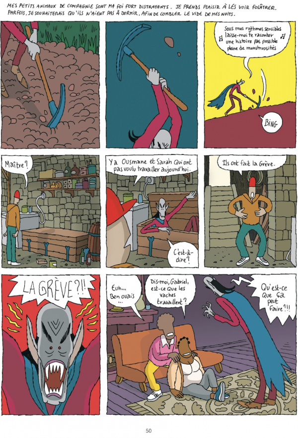 Planche extraite de Les Moribonds, une tragi-comédie politique qui renverse les hiérarchies sociales