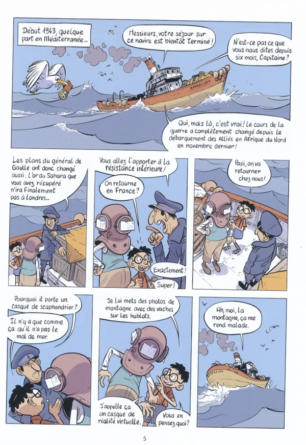 Extrait de planche de La drôle de guerre de Papi et Lucien, T.4 : Opération Résistance !, par Fabrice Erre et Téhem